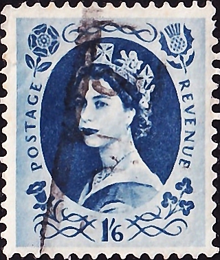  1958  . Queen Elizabeth II , 1,6 s .  0,6 .